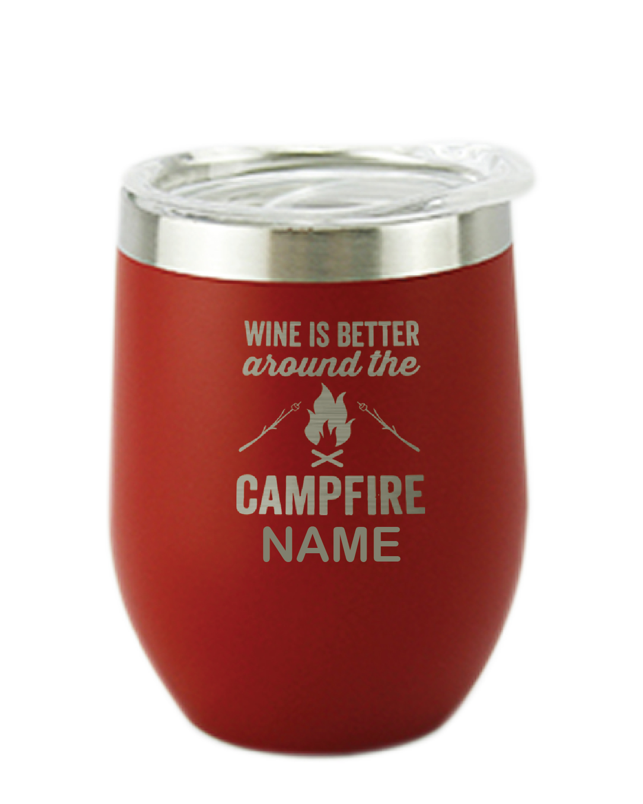 Campfire Red Wine Personalised Vacuum Insulated Stainless Steel Tumbler with Lid